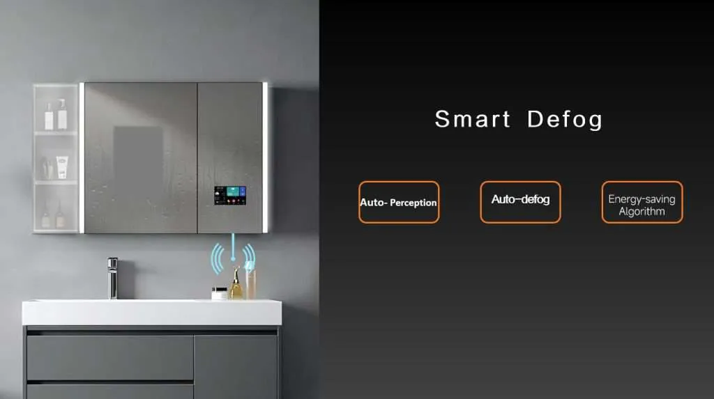smart defog cabinet mirror